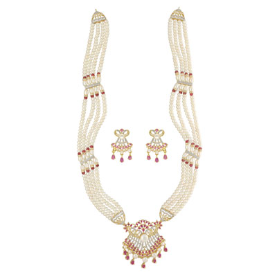 "Kamya 4 Lines Pearl Necklace - JPAPL-23-12 - Click here to View more details about this Product